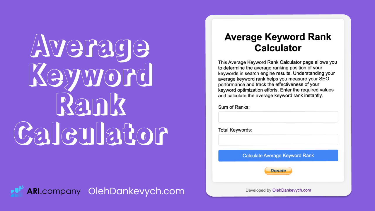 Average Keyword Rank Calculator