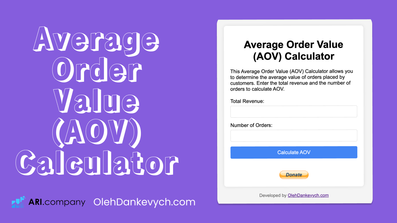 Average Order Value (AOV) Calculator