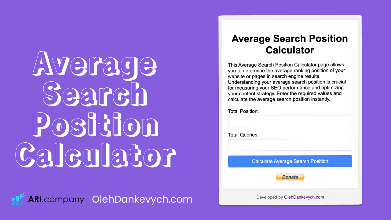 Average Search Position Calculator