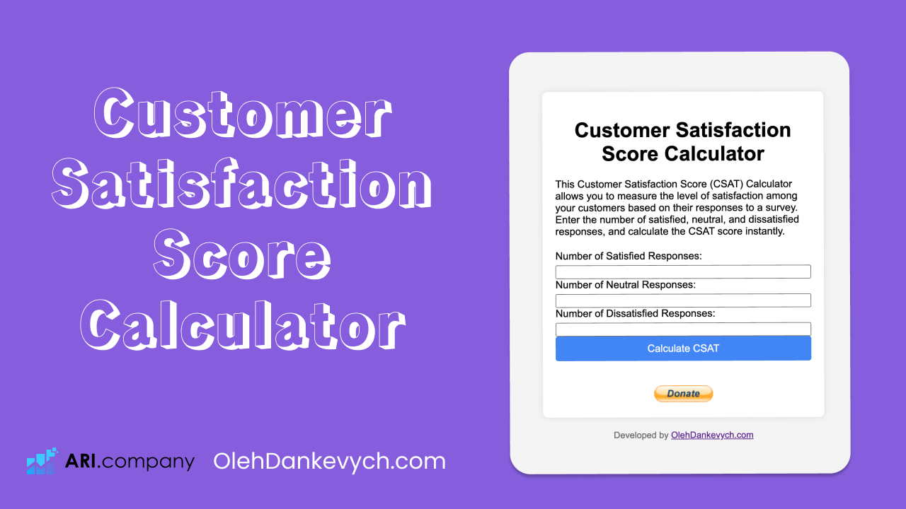 Customer Satisfaction Score Calculator by OlehDankevych.com