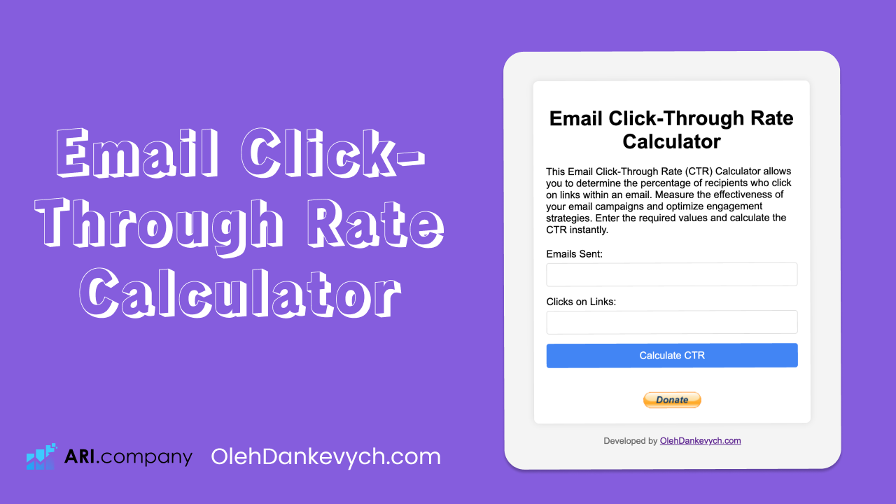 Email Click-Through Rate Calculator by OlehDankevych.com