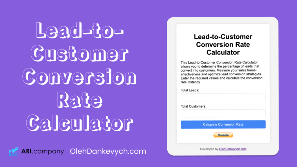 Free Online Lead-to-Customer Conversion Rate Calculator - By ...