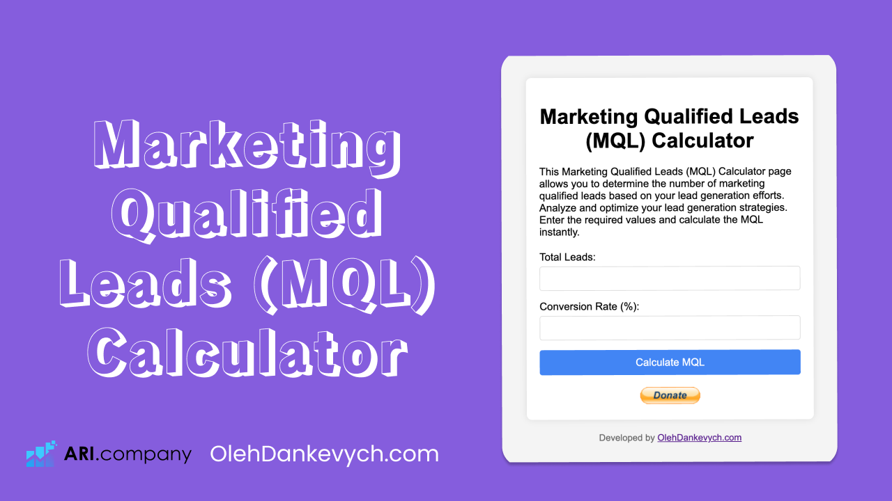 Marketing Qualified Leads (MQL) Calculator