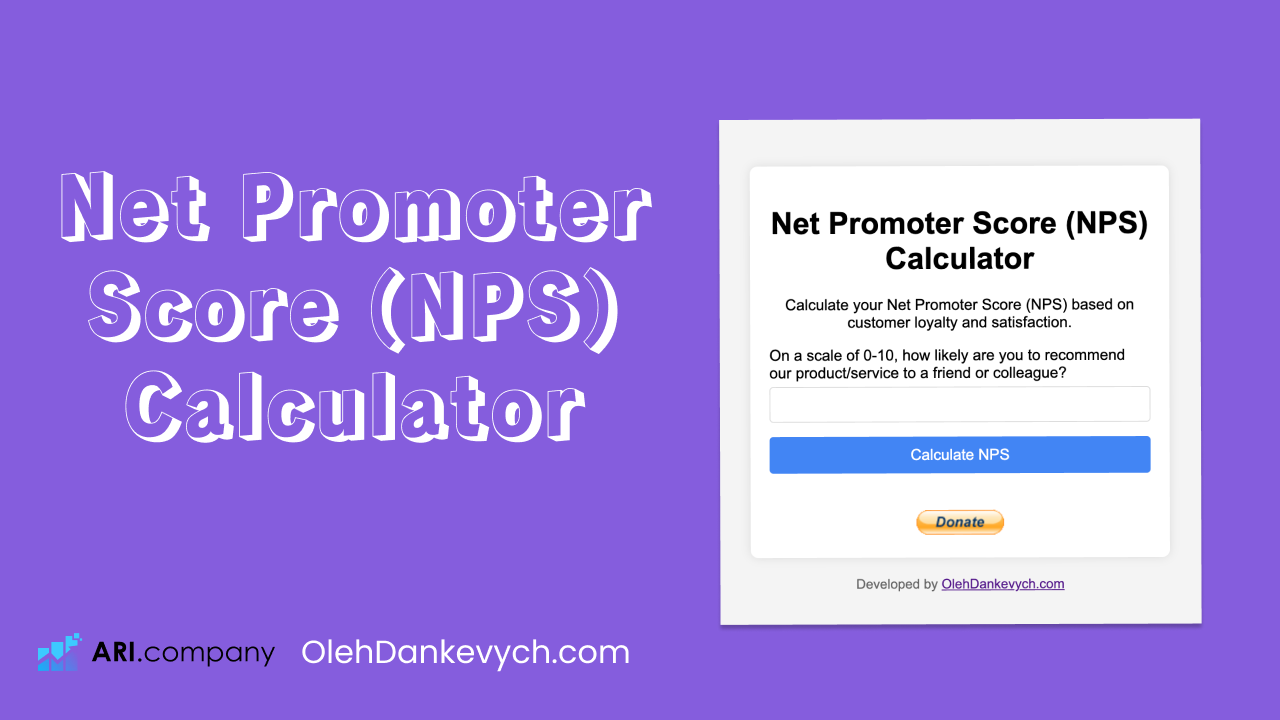 Net Promoter Score Calculator by OlehDankevych.com