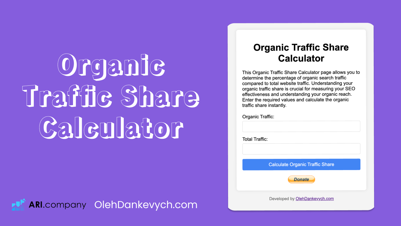 Organic Traffic Share Calculator by OlehDankevych.com