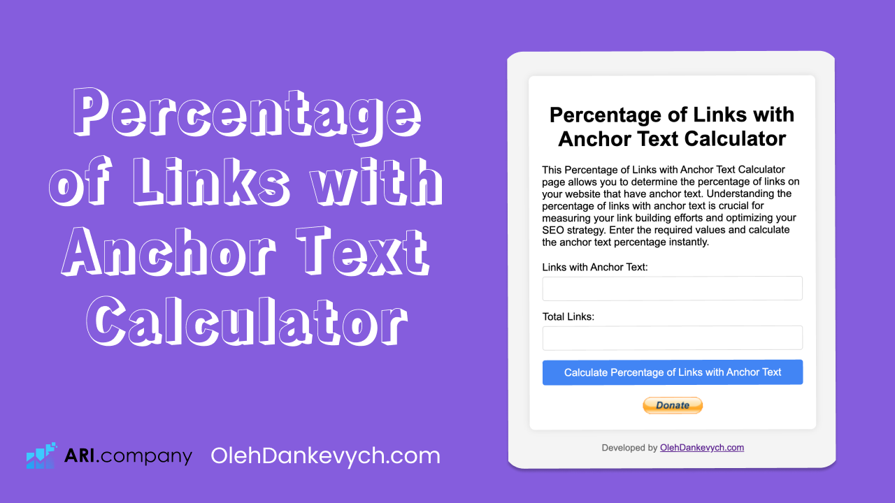 Percentage of Links with Anchor Text Calculator