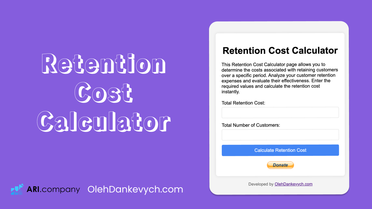 Retention Cost Calculator by OlehDankevych.com