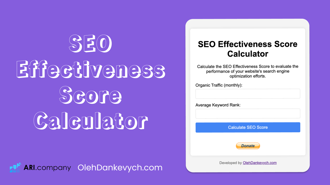 SEO Effectiveness Score Calculator