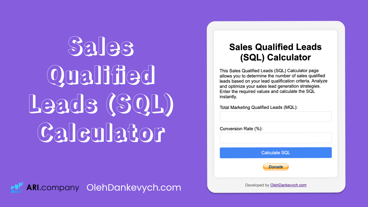 Sales Qualified Leads (SQL) Calculator