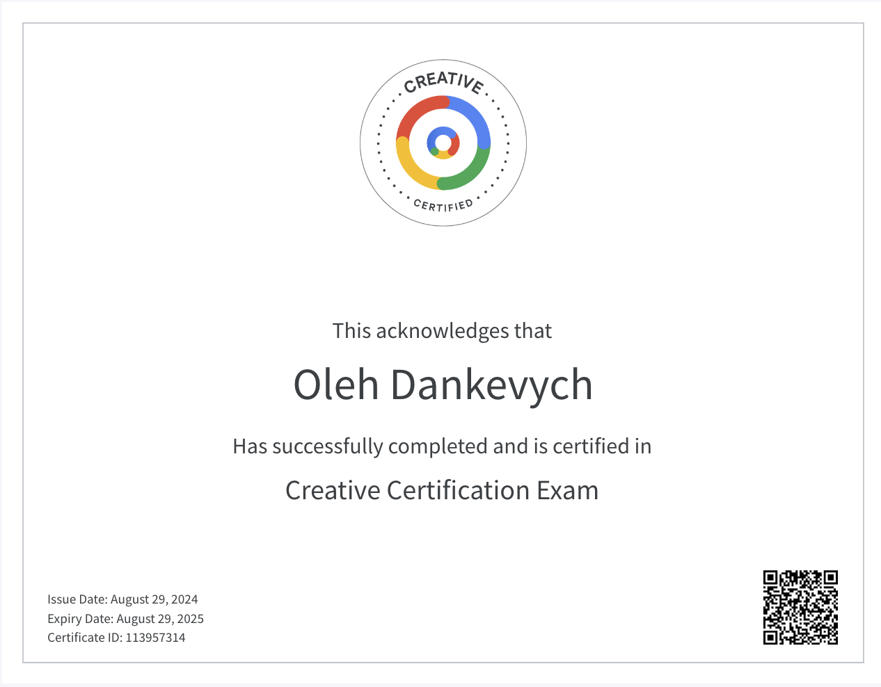 Creative-Certification-exam-2024