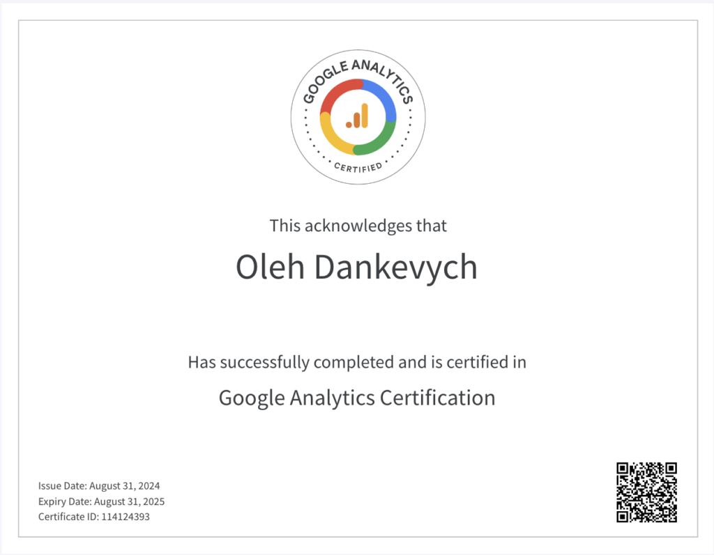 Oleh-Dankevych-Google-Analytics-Certification-2024